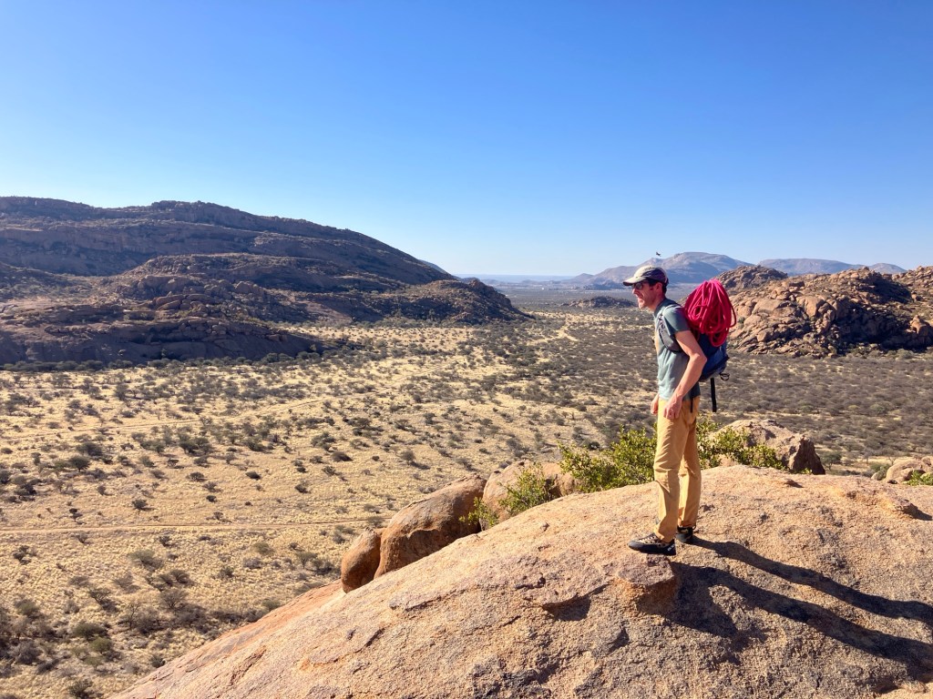 Climbing at Schattenwand – Erongo Mountains, Namibia