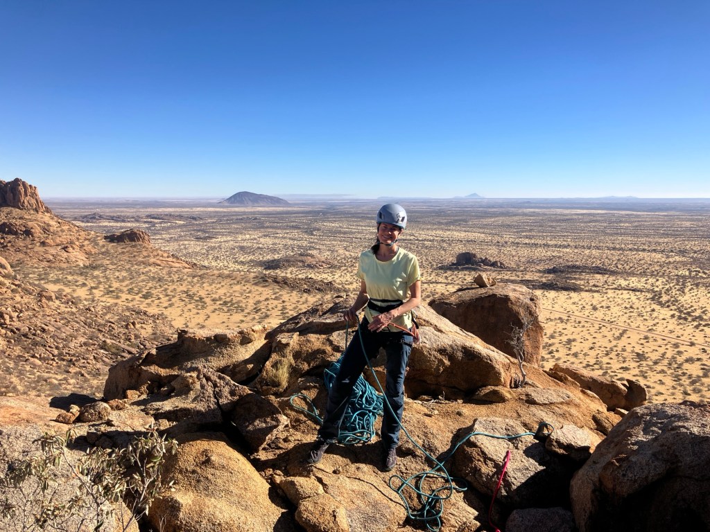 The first British Ascent of The Madonna, Erongo Rocks, Namibia